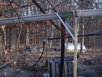 gutter downspouts: 2inch black pipe to IBCs